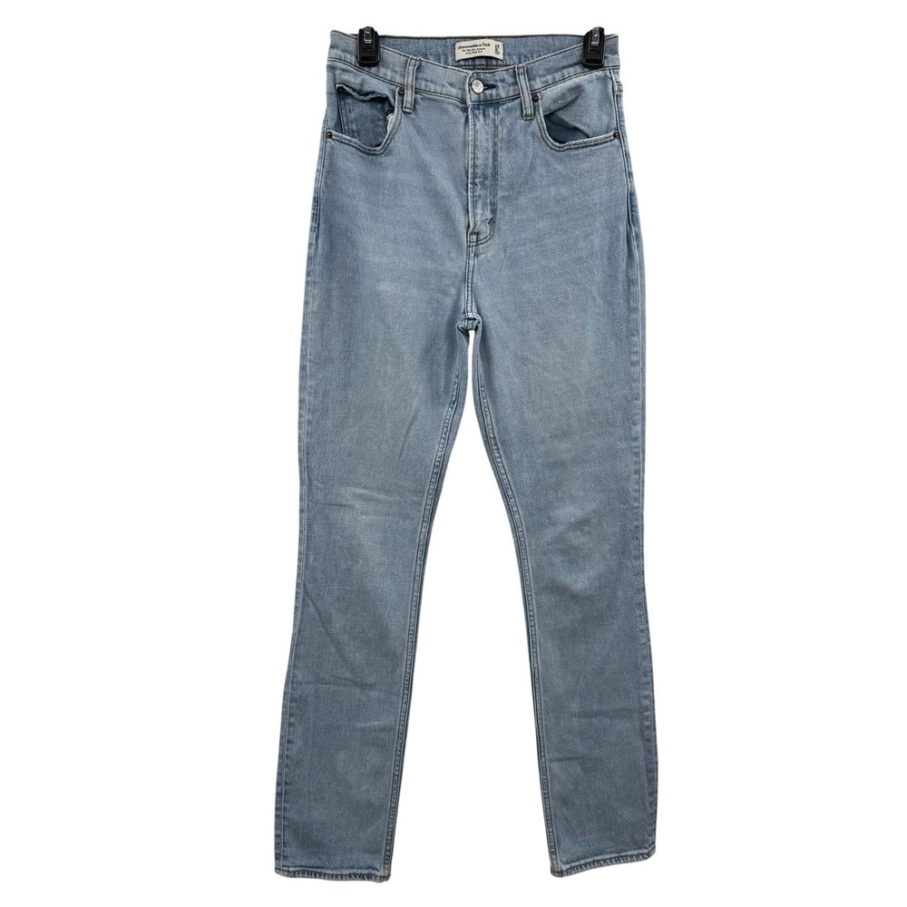 Abercrombie & Fitch Womens 6L LONG The 90s Slim Straight Ultra High Rise Light